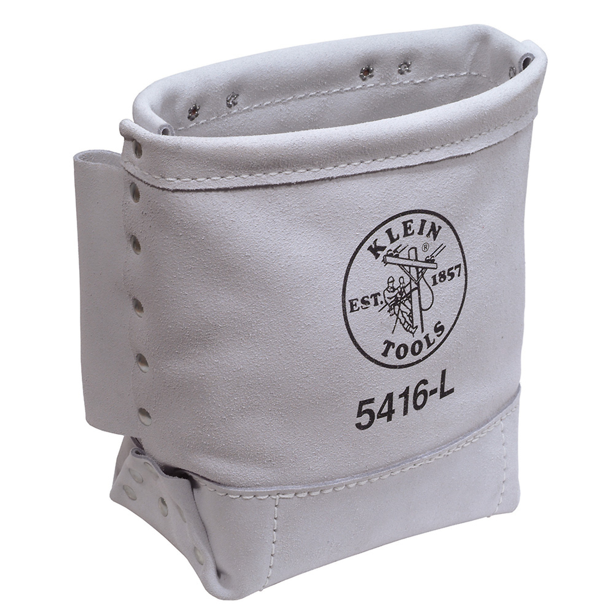 Klein Tools, Tool Bag, Bull-Pin and Bolt Bag, Tunnel Loop, Leat, Color White, Pockets (qty.) 3 Material Leather, Model# 5416L